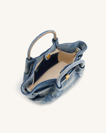 Hana Mini Sac Cabas en Denim - Bleu