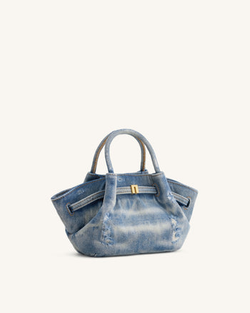 Hana Mini Sac Cabas en Denim - Bleu