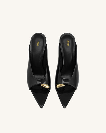 Noemi Mules à talons à bout pointu - Noir