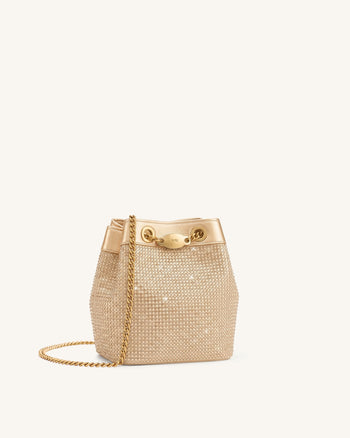 Yara Sac seau en cristaux artificiels - Champagne