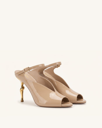 Alivia Talons peep-toe en métal doré - Kaki