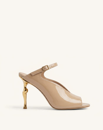 Alivia Talons peep-toe en métal doré - Kaki