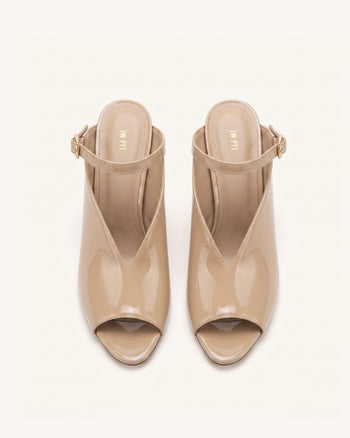 Alivia Talons peep-toe en métal doré - Kaki