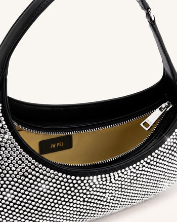 Harlee Sac bandoulière en cristal artificiel - Noir