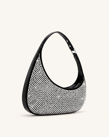 Harlee Sac bandoulière en cristal artificiel - Noir