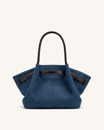 Hana Sac cabas moyen en jean - Denim bleu