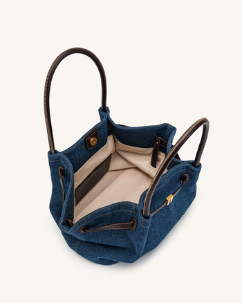 Hana Sac cabas moyen en jean - Denim bleu