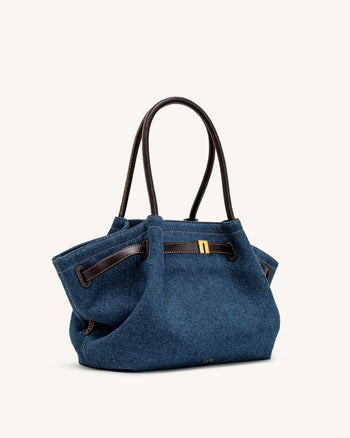 Hana Sac cabas moyen en jean - Denim bleu