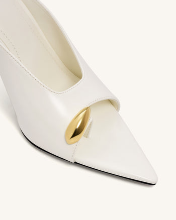Noemi Mules à talons à bout pointu - Blanc