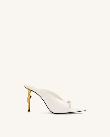 Noemi Mules à talons à bout pointu - Blanc
