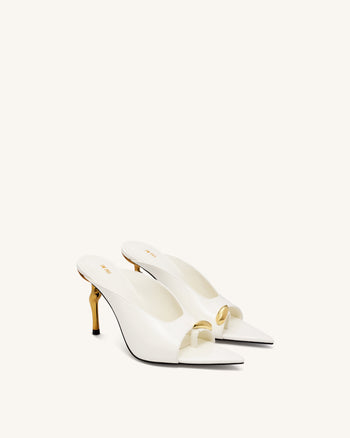 Noemi Mules à talons à bout pointu - Blanc