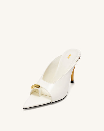 Noemi Mules à talons à bout pointu - Blanc