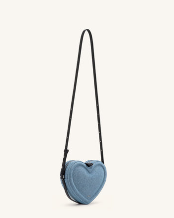 Arlene Sac bandoulière en forme de cœur - Denim bleu clair
