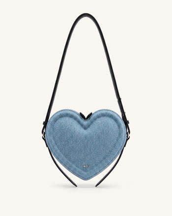 Arlene Sac bandoulière en forme de cœur - Denim bleu clair