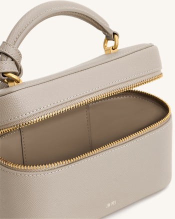Sac à main avec anse supérieure en forme de boîte Cleo - Taupe