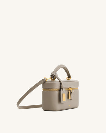 Sac à main avec anse supérieure en forme de boîte Cleo - Taupe