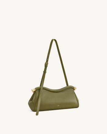 Naomi Sac à Bandoulière Incurvé - Vert Olive