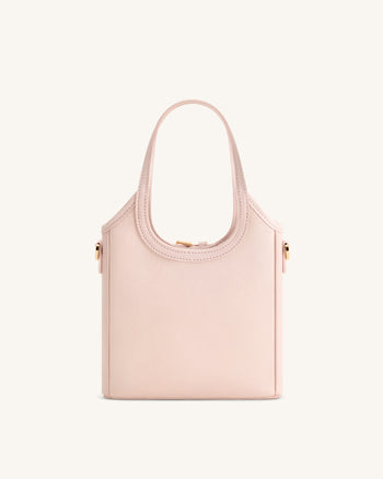 Brooke Mini sac à main orné d'une orchidée perlée et d'une ceinture - Rose