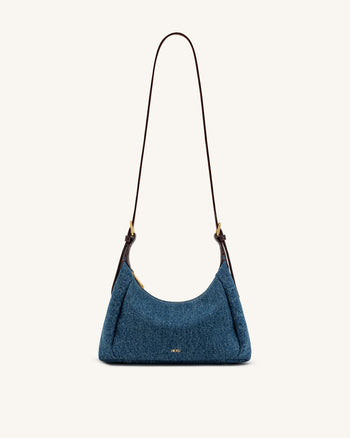 Velora sac porté épaule en jean  - Jean bleu