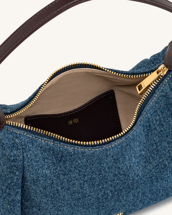 Velora sac porté épaule en jean  - Jean bleu