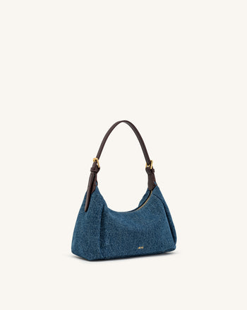Velora sac porté épaule en jean  - Jean bleu