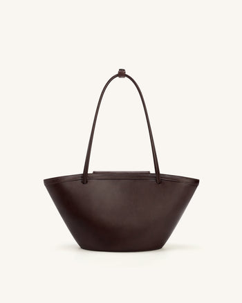 Corinne Sac cabas à poche - Marron foncé