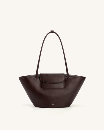 Corinne Sac cabas à poche - Marron foncé