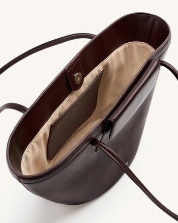 Corinne Sac cabas à poche - Marron foncé
