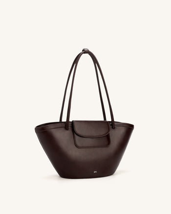 Corinne Sac cabas à poche - Marron foncé