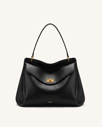 Lucia Sac à bandoulière avec fermoir pivotant - Noir