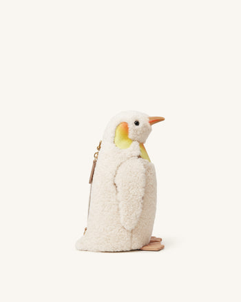 Pia Sac bandoulière Penguin en fausse fourrure - Blanc cassé