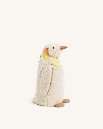 Pia Sac bandoulière Penguin en fausse fourrure - Blanc cassé