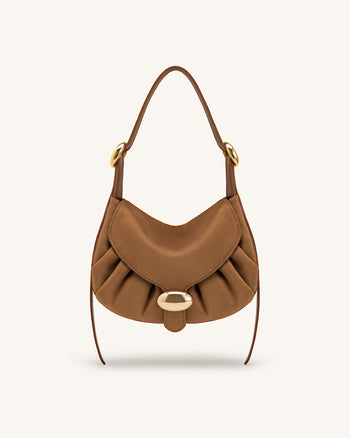 Avery Sac hobo drapé en suédine - Camel