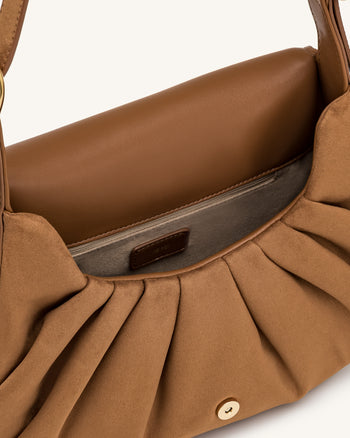 Avery Sac hobo drapé en suédine - Camel