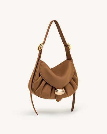 Avery Sac hobo drapé en suédine - Camel