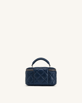 Vivienne Sac vanity matelassé à poignée supérieure - Marine