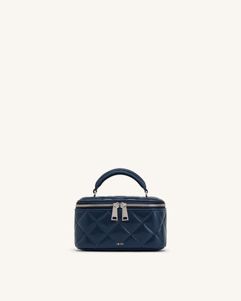 Vivienne Sac vanity matelassé à poignée supérieure - Marine