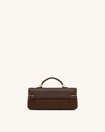 Cleo Trousse de toilette en faux daim - Marron foncé