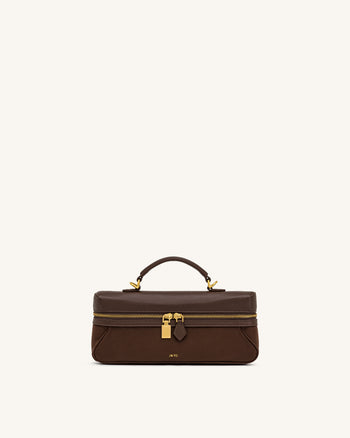 Cleo Trousse de toilette en faux daim - Marron foncé