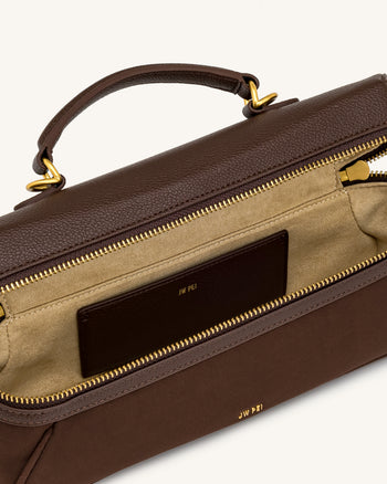 Cleo Trousse de toilette en faux daim - Marron foncé