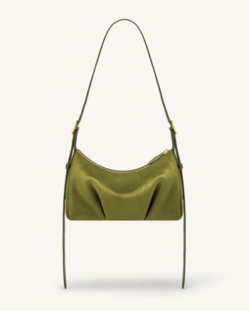 Loriette Sac bandoulière en suédine - Vert olive