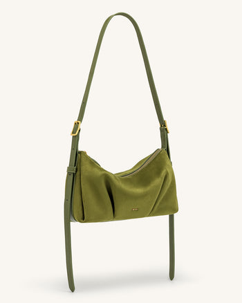Loriette Sac bandoulière en suédine - Vert olive