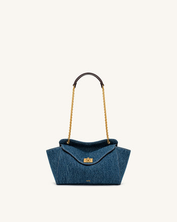 Lucia Sac à bandoulière enveloppe à chaîne - Jean bleu