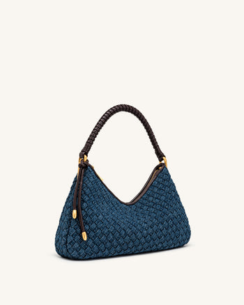 Lorena Sac à bandoulière en jean tissé - Bleu foncé