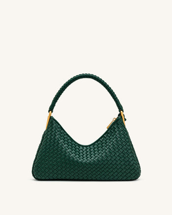 Lorena Sac à bandoulière tissé - Vert émeraude