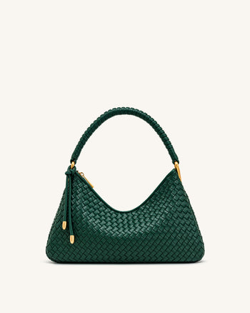 Lorena Sac à bandoulière tissé - Vert émeraude
