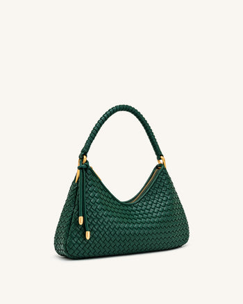 Lorena Sac à bandoulière tissé - Vert émeraude