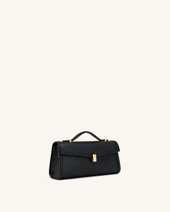Delphine Sac à main Saffiano à anse supérieure - Noir