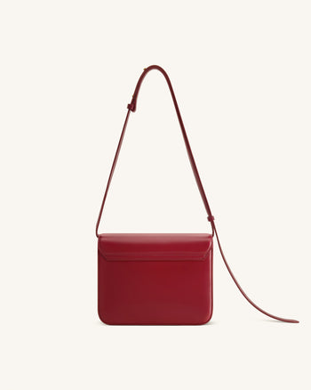 Evania Sac porté épaule à fermoir - Rouge
