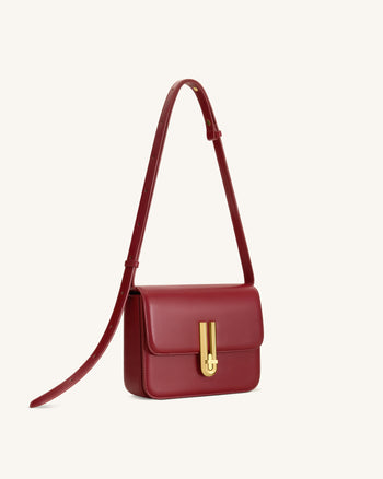 Evania Sac porté épaule à fermoir - Rouge